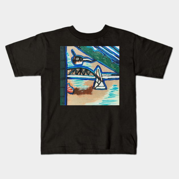 Brisbane River, Australia Kids T-Shirt by annaleebeer